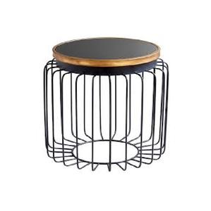 Table d'appoint circulaire moderne avec plateau blanc et base en métal doré Table d'appoint minimaliste pour la maison ou le bureau - Product Image 3