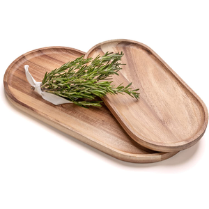 แผ่นไม้ทรงรีสี่เหลี่ยมผืนผ้า,สำหรับทำขนมปังชีสผลไม้ผักจิ้มอาหารซูชิไม้อะคาเซียขายดีเซิร์ฟเวอร์ไม้ - Product Image 1