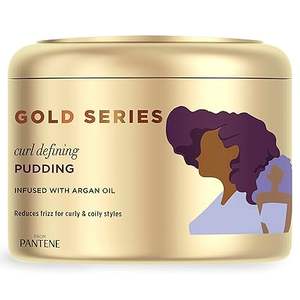 Pantene, Crema de Tratamiento Capilar Sin Sulfatos, Pudding Definidor de Rizos Pro-V Gold Series para Cabello Natural y Rizado, 7.6 fl oz - Product Image 1