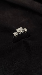 สายรัดหัวใจ CVD ประดับเพชรสีทอง14K แหวนน่ารักเรียบง่ายพร้อมใบรับรอง IGI สำหรับผู้หญิง - Product Image 2