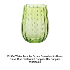 แก้วน้ำ M1934 รุ่น Gocce สีเขียว แก้วเป่าปาก 40 ซล. อุปกรณ์ร้านอาหาร อุปกรณ์บาร์ ขายส่ง - Product Image 2