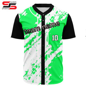 Nouveau design de matériel de sublimation avec logo personnalisé sergé brodé 100% polyester vierge à séchage rapide pour hommes maillot de baseball à fines rayures - Product Image 5
