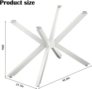 Base de mesa de acero dorado en forma de X moderna Patas industriales de hierro fundido para mesas de comedor y centro - Product Image 2