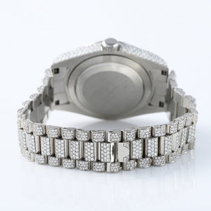 นาฬิกาเพชรเพชรมอยส์ซอไนต์เคลื่อนไหวอัตโนมัตินาฬิกาข้อมือกลไกจักรกลสแตนเลสเย็น - Product Image 4