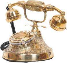 Téléphone moderne Téléphones fixes en bois et en laiton Téléphone ancien modèle pour produits décoratifs avec fonction d'enregistrement - Product Image 5