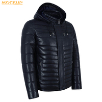 À la mode hiver surdimensionné en cuir doudoune hommes col montant chaud mode Hip Hop vêtements d'extérieur décontractés