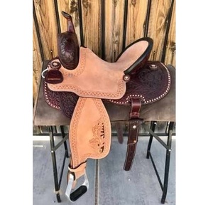Montura de caballo de carreras de barril de cuero occidental más vendida tallada a mano al mejor precio - Product Image 1
