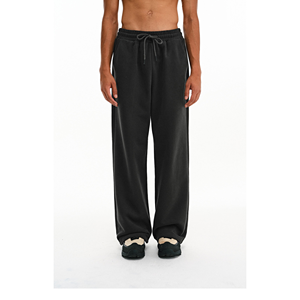 กางเกงวอร์มทรงตรงเอวกลาง ผ้าผสมคอตตอน ระบายอากาศ แห้งเร็ว ทรงหลวม สไตล์สปอร์ต พิมพ์ลายตามสั่ง ลุคผ้าซัก - Product Image 1