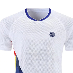 Uniformes de tennis personnalisables imprimés en polyester 100% écologique, respirants, à séchage rapide, à manches courtes, avec logo couleur personnalisé pour l'équipe - Product Image 6