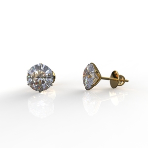 Avarta Jewellery Oro de 18K 2 quilates Cada uno Moissanite Solitaire Stud Pendientes - Product Image 2