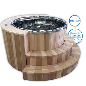 Jacuzzi Premium de Acero Inoxidable 304 de 220 cm con Luces LED Multicolor, 2 Escaleras, Hidromasaje, para 8-10 Personas, Instalación Independiente - Product Image 1
