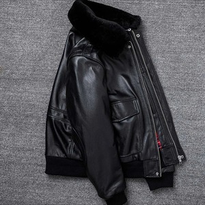 Mustard Charcoal Eco-Friendly Waterproof High Street Genuine Sheepskin Shirt Collar Classic <b>Trucker</b> Outfit Casual Smooth <b>Jacket</b> - Product Image 3