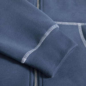 Sweat à capuche entièrement zippé personnalisé pour homme, streetwear, 100% coton, saison hivernale, impression sérigraphique, logo personnalisé, toile unie, écologique - Product Image 5