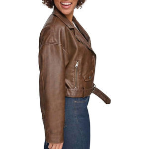 แจ็คเก็ตมอเตอร์ไซค์หนังแท้สำหรับผู้หญิงมืออาชีพ ปี 2026 แจ็คเก็ตหนังแกะ แจ็คเก็ตหนังแท้สำหรับผู้หญิงที่นูรัก - Product Image 3