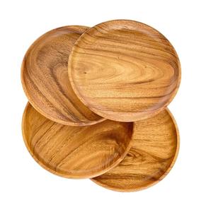 Assiette en bois d'acacia de vente chaude Assiettes de chargeur en bois de haute qualité Article d'ustensiles de cuisine à vendre. - Product Image 3