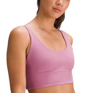 Sujetador deportivo sin costuras de alta calidad para mujer, ropa de entrenamiento ligera, opciones de talla grande con logotipo frontal, sujetador para mujer - Product Image 3
