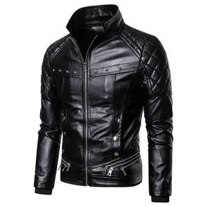 Manteau en cuir pleine fleur d'hiver pour hommes Grand manteau en cuir cadeau de Noël Col en laine amovible Vêtements Veste de moto - Product Image 5