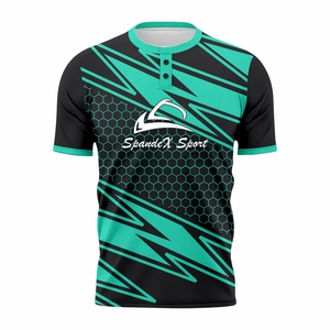 Maillots de baseball à rayures respirantes en polyester 100% avec logo d'équipe à sublimation personnalisé - Product Image 1