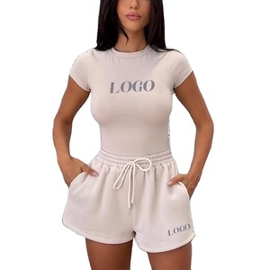 ชุดกางเกงขาสั้น2ชิ้นกางเกงขาสั้นสำหรับผู้หญิงชุดครอป2ชิ้นชุด women2025ชุดกีฬา - Product Image 2