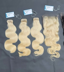 20% ต่อผมมนุษย์ปิดตัวเป็นลอนผมสีดำและสีบลอนด์ - Product Image 3