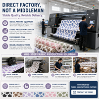 Tissu imprimé personnalisé à motif vache, impression numérique OEM ODM, plusieurs bases pour robes, foulards, sacs, textiles de maison, faible MOQ