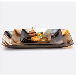 Super Enterprises Bandejas de servicio de cuerno hechas a mano Bandeja decorativa de cuerno de búfalo Arte y coleccionables Bandeja de servicio para el hogar - Product Image 1