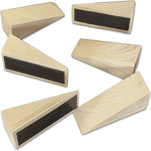 Cale de porte en bois MiWood, réglable, antidérapante, triangulaire, pour bloquer les courants d'air au sol, pour la maison, le bureau, l'entrée, design moderne - Product Image 2