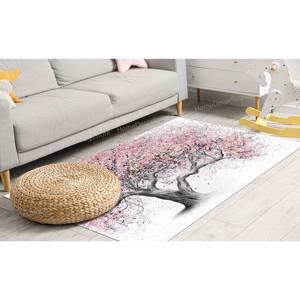Alfombra Estampada - Diseño de Pintura de Árbol Rosa para Sala de Estar, Alfombra de Chenilla - Product Image 2