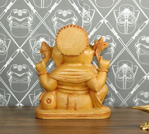 Estatua de Ganesh Singhasan de Resina Marrón, Artesanía Nirmala Hecha a Mano, Decoración para el Hogar y el Mejor Regalo para Ganpati/Bappa - Product Image 5