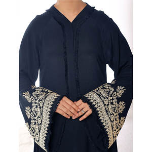 Abaya Islámica para Mujer, Transpirable, de Manga Larga, Holgada, Hecha a Medida, con Bordado, Botones, Estampado Personalizado, Tela con Memoria - Venta al por Mayor, Informal - Product Image 6