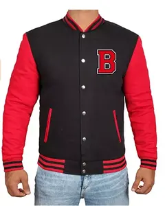 Chaqueta Varsity Clásica de Invierno para Hombre, Personalizable, con Alto Contenido de Lana, Estilo Atlético, Cómoda, Retro, con Cuello Alto - Product Image 3