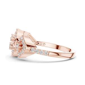 Bague Halo Nœud en Diamant de Laboratoire 0,362 CT pour Femme, Clarté VVS-VS EF, Or 18KT, 14KT, 10KT et Argent 925, Rose, Jaune, Blanc - Product Image 6