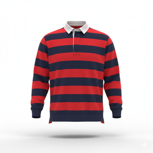 Polo de rugby surdimensionné pour femme Color Block Top décontracté à manches longues - Product Image 2