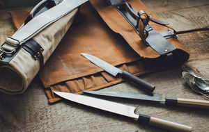 กระเป๋าใส่มีดทำมือสุดหรู ผ้าใบหนัง พับได้ สะดวกสบาย ป้องกันกลิ่น สำหรับเชฟ จัดระเบียบมีดทำครัว ใช้สำหรับเดินทางและในครัว - Product Image 5