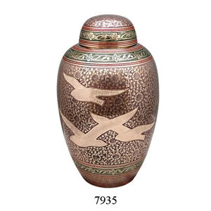 Belle urne funéraire gravée multicolore aigle en aluminium moderne urne funéraire écologique adultes meilleur prix inde abordable - Product Image 4