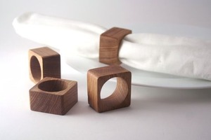 Rondes de serviette en bois fabriqués à la main de la meilleure qualité décor de table de l'Inde pour les porte-bagues dans la table - Product Image 2