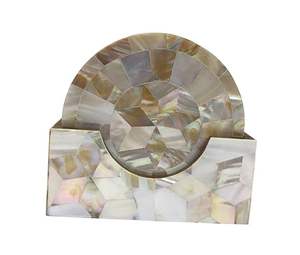 Elegante Juego de Posavasos de Nácar para el Hogar y la Oficina, Posavasos de Nácar Hechos a Mano para Café y Té a Precio Económico - Product Image 3