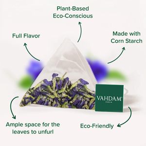VAHDAM, Butterfly Pea Flower <b>Tea</b> Bags (40 Pyramid Teabags) - Product Image 4