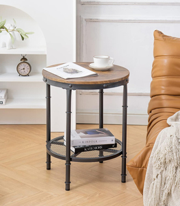 โต๊ะเหล็กอเนกประสงค์สำหรับบ้านโรงนาสำนักงานห้องนั่งเล่นสไตล์โลหะไม้เฟอร์นิเจอร์บ้านทั่วไปสำหรับห้องนอน - Product Image 5