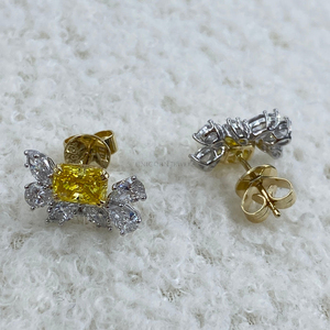 Modern Lab Grown Diamond Earring Set 14k Solid Gold Luxury Bridal Accessories Round Brilliant Cut Certified Quality <b>Stones</b> - Product Image 6