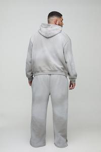 Ensemble de survêtement sportif moderne pour homme, tenue grise polyvalente avec des éclaboussures de peinture artistique, tenue de sport confortable, ensemble coordonné surdimensionné - Product Image 2