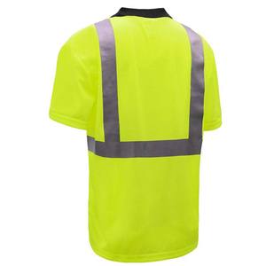 Polo personnalisé poche poitrine réfléchissant haute visibilité vêtements de travail T-Shirt sécurité à manches courtes t-shirts - Product Image 3