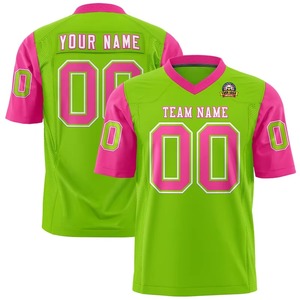 Uniforme de fútbol americano personalizado para adultos y jóvenes, camiseta atlética de malla transpirable con cuello en V, conjuntos de manga corta - Product Image 1