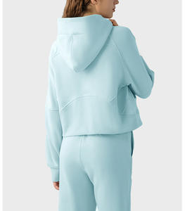 Sweat-shirt à capuche unisexe pour le sport et la gym, crop top, impression personnalisée, logo, technique tie-dye, lavage à l'acide, logo frontal, sublimation, streetwear - Product Image 4