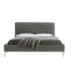 Tecido 100% linho - Móveis de quarto de design moderno - Cama Queen Santorini: Tamanho interno 61x81 polegadas Pronto para enviar do Vietnã