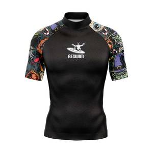 <b>Men's</b> New Short Sleeve UV Protection Surf <b>Swim</b> T-<b>shirts</b> Beach Surfing Suit with Gym Tight Clothes Rash Guard Tops - Product Image 1