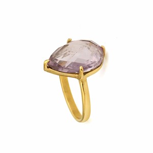Anillo de amatista personalizado Rosa chapado en oro, 18K, Plata de Ley 925, creativo, hecho a mano, ajuste de punta, regalo, fabricación de joyas - Product Image 3