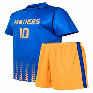 Conjunto de ropa de fútbol con logotipo personalizado de alta calidad, uniforme de poliéster para niños, jóvenes y adultos con diseño de sublimación e impresión de nombre - Product Image 2