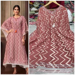 เดรสคาฟตันสำหรับผู้หญิงชุดเดรสผ้าฝ้ายแท้สำหรับผู้ใหญ่อิสลามมุสลิมแบบลำลองปักและพิมพ์ลายฟรีไซส์ - Product Image 5