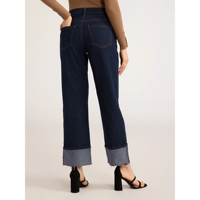 Jean évasé taille haute pour femme, 100% coton, design OEM sur mesure, denim délavé, stock excédentaire du Bangladesh, collection Printemps